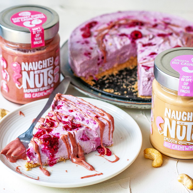 veganer Himbeer-Käsekuchen